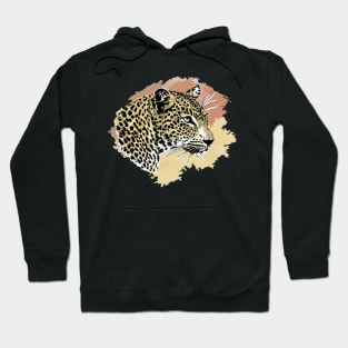 Leopard Portrait Watercolor Artwork for Leopard Fans Hoodie